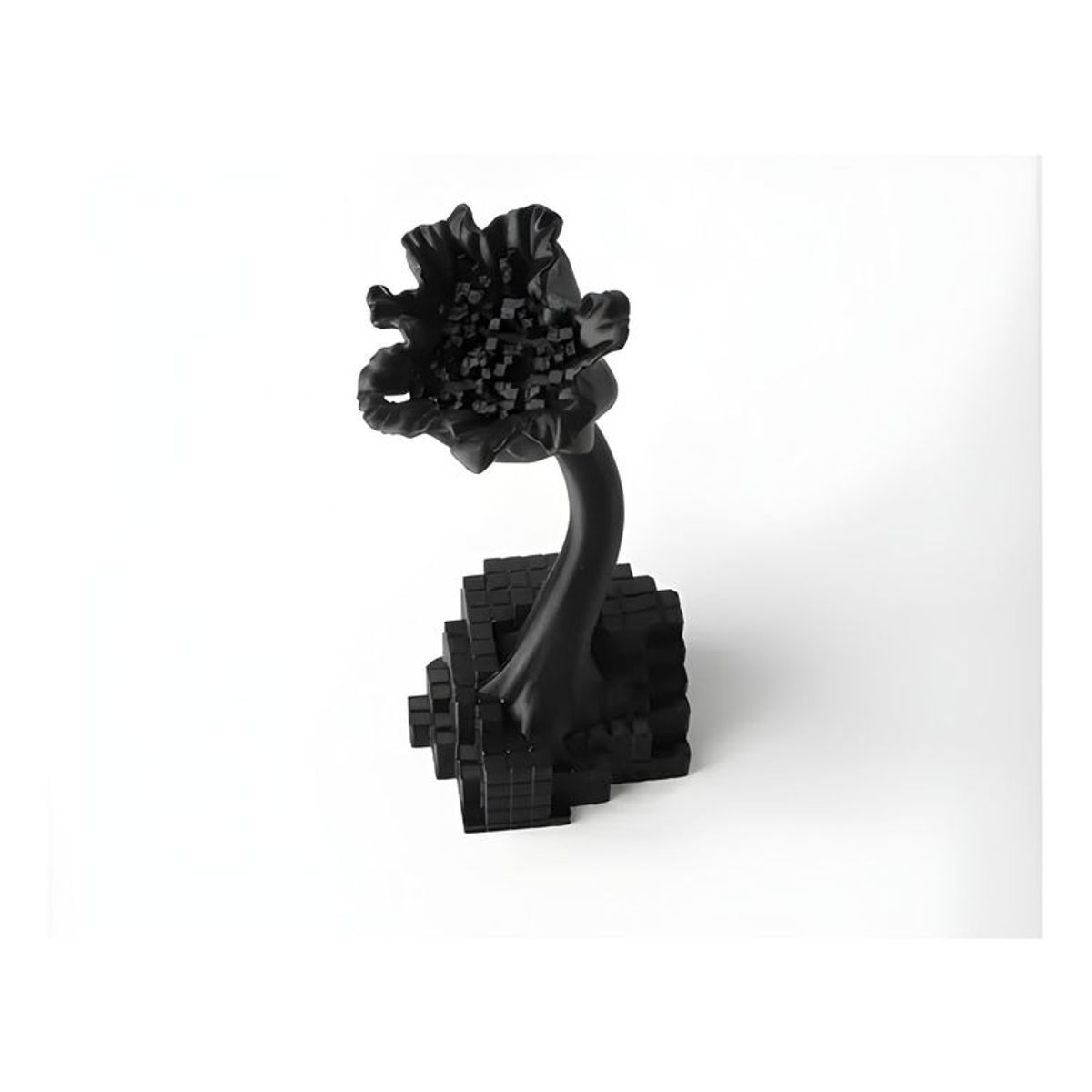 GENERICO - Escultura arte floral pixelado negro