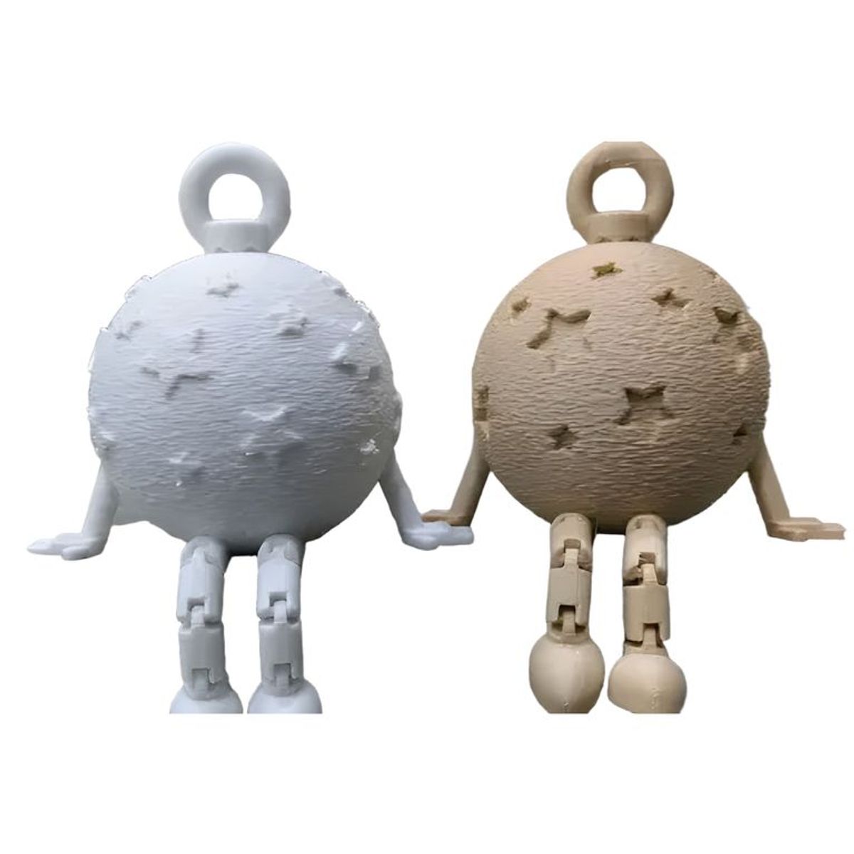 GENERICO - Pack 2 figuras articuladas sentadas blanco beige