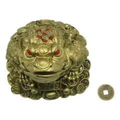 GENERICO - Figura rana de la suerte tres patas decorativa