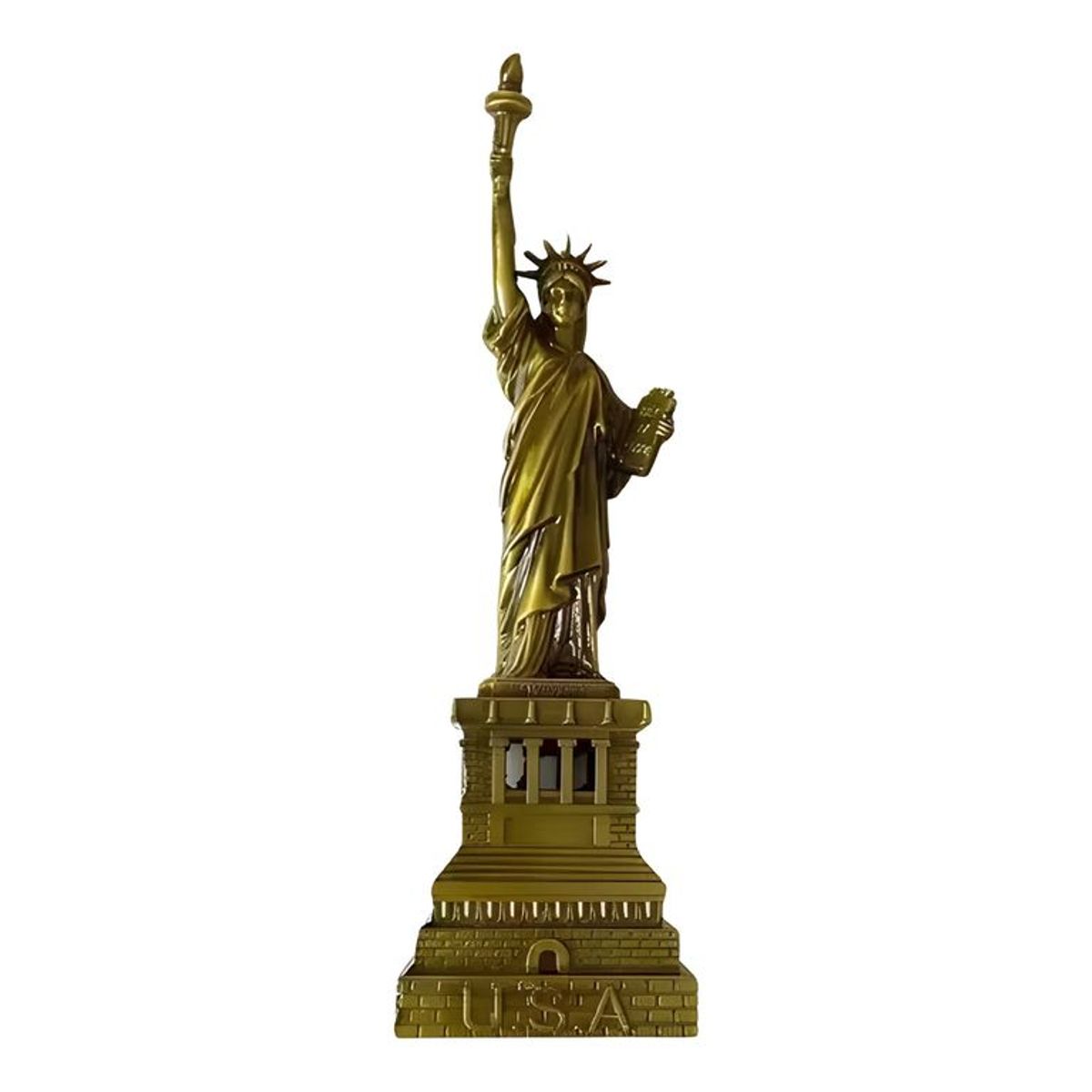 GENERICO - Figura estatua libertad metálica decorativa bronce