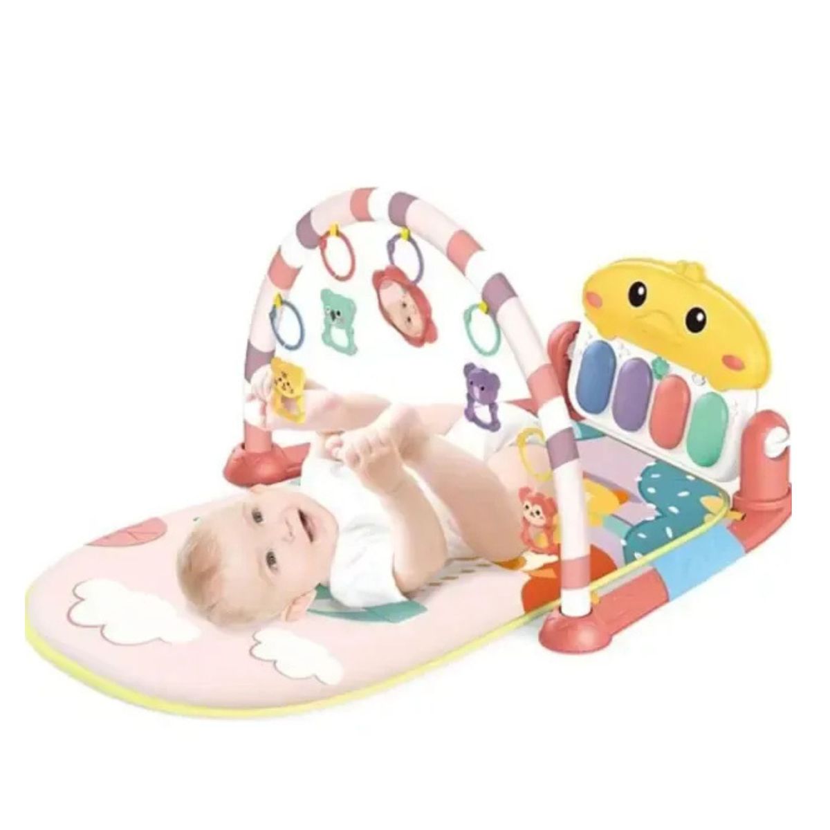 GENERICO - Silla Mecedora Gimnasio Piano Musical 2 en 1 para Bebes . Rosa