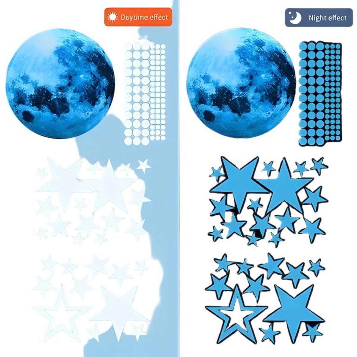 GENERICO - Estrellas luminosas para techo 435 piezas azul 16
