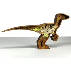 GENERICO - Figura decorativa velociraptor en madera