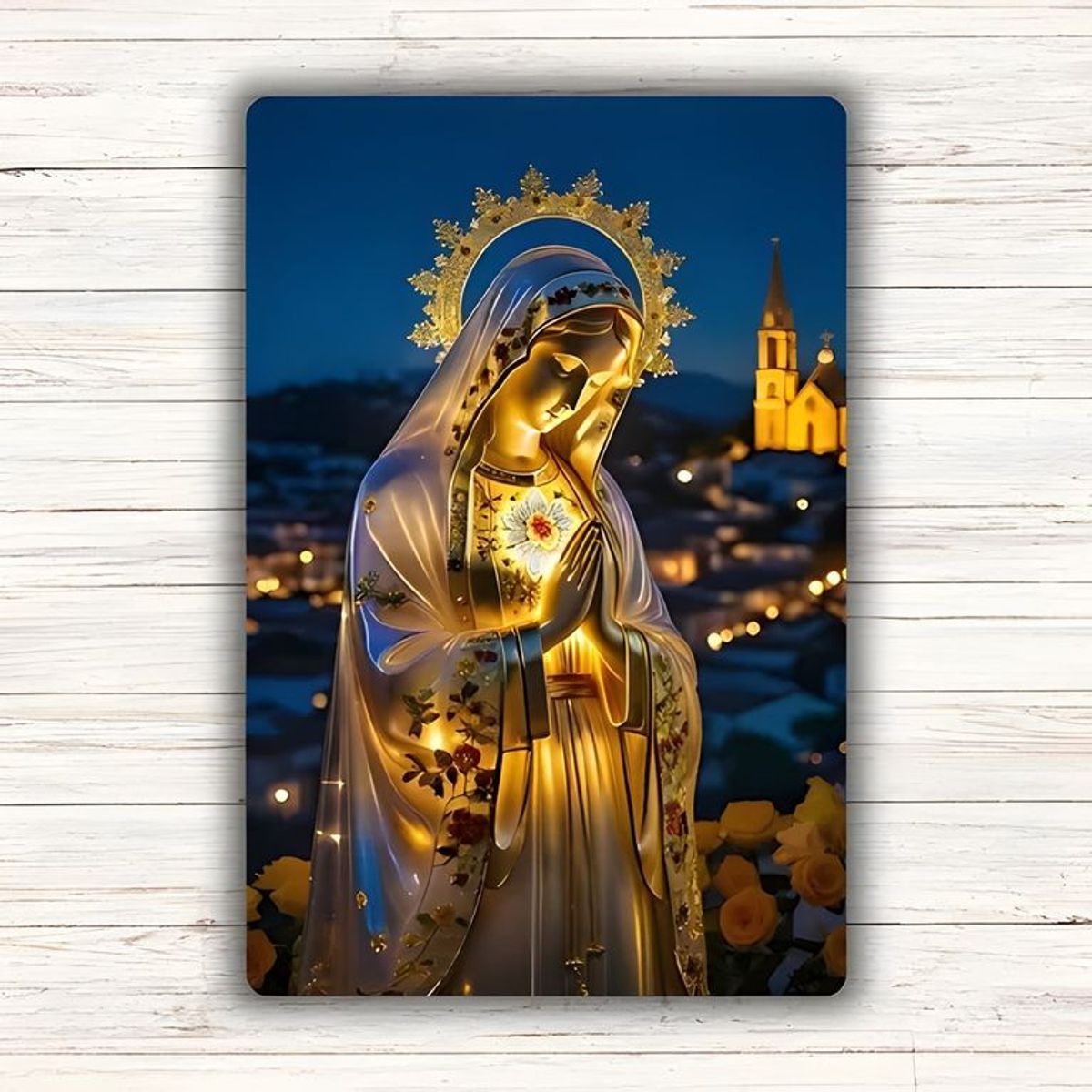 GENERICO - Cuadro virgen María en aluminio 40x30 cm