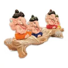 GENERICO - Figura decorativa Ganesh con pedestal