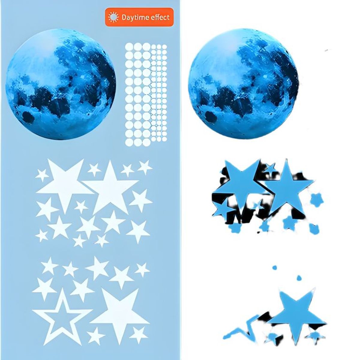 GENERICO - Estrellas luminosas para techo 435 piezas azul 34