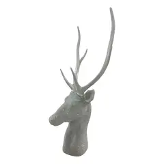 GENERICO - Figura decorativa cabeza de venado plateado