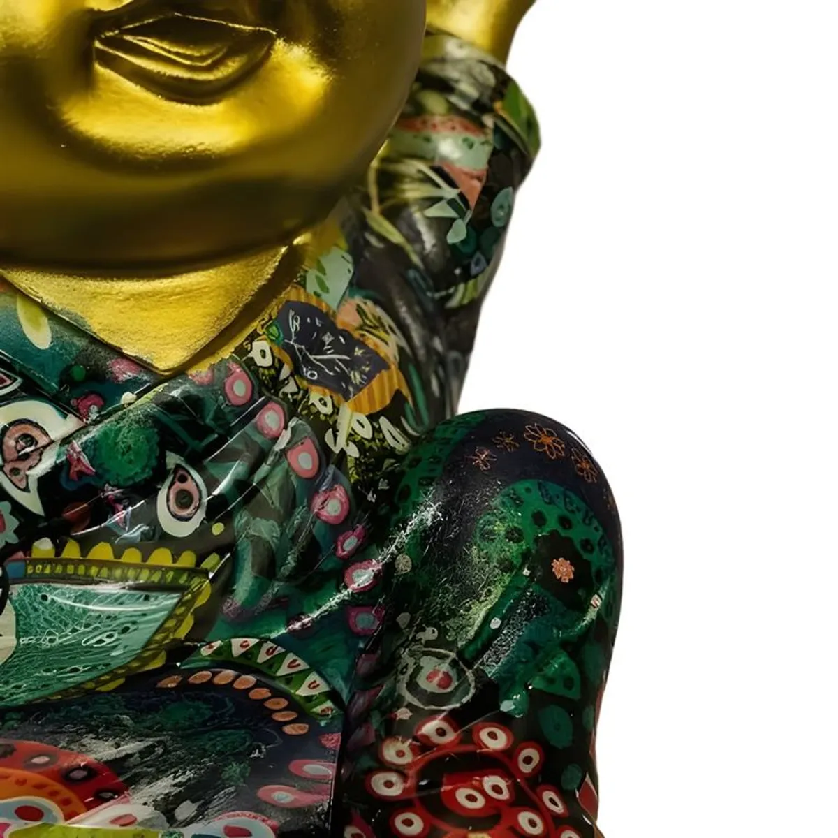GENERICO - Figura decorativa buda paz dorado multicolor