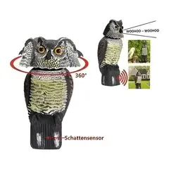 GENERICO - Búho espantapájaros repelente de aves negro