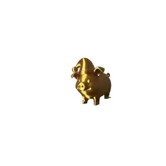 GENERICO - Figura decorativa cerdo dorado