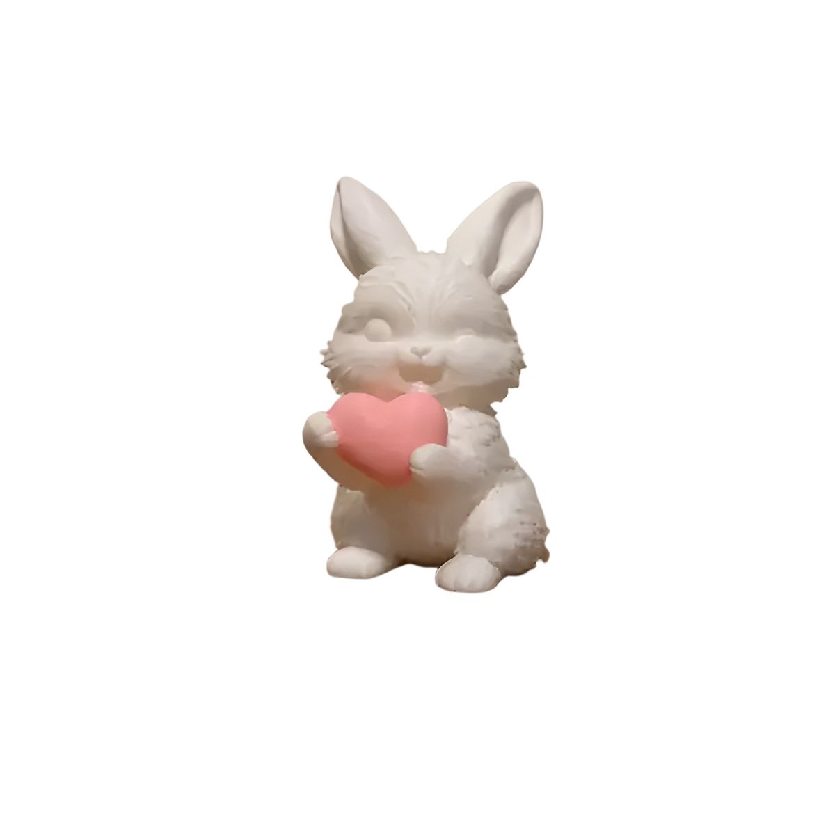 GENERICO - Escultura conejo de pascua con corazón blanco