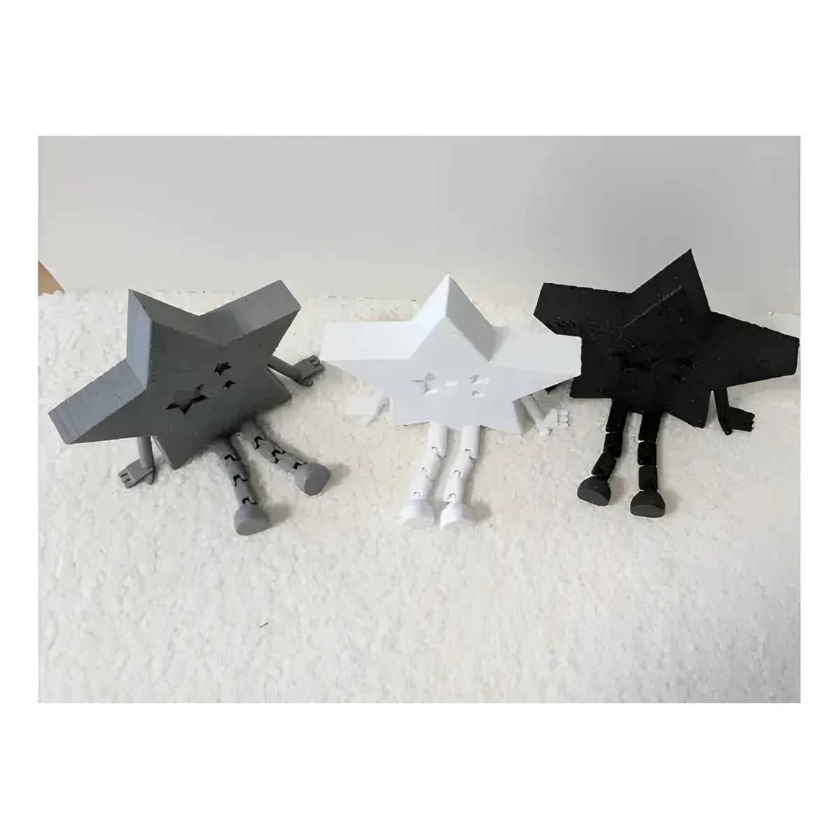 GENERICO - Pack 3 figuras decorativas articuladas y blanco negro