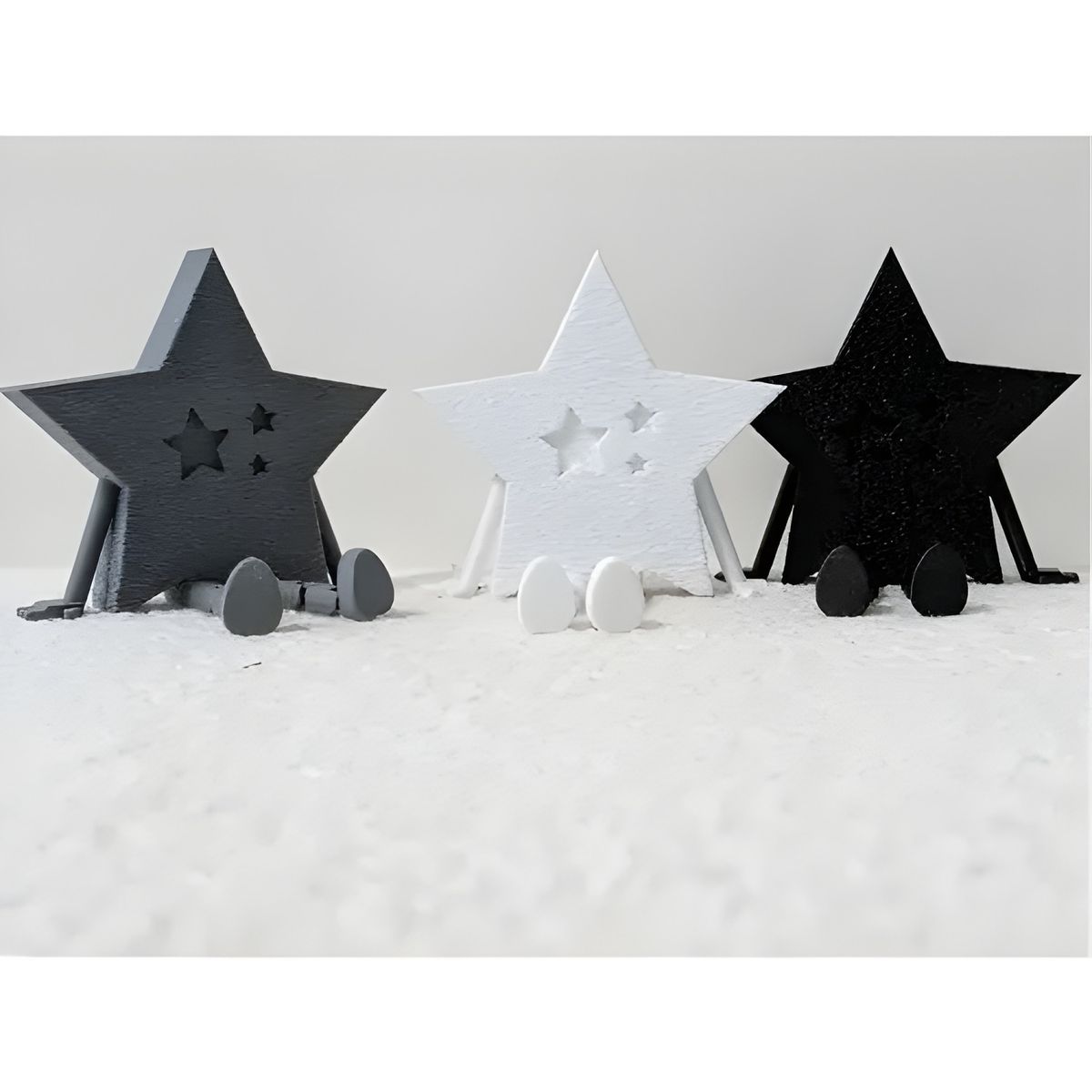 GENERICO - Pack 3 figuras decorativas articuladas y blanco negro