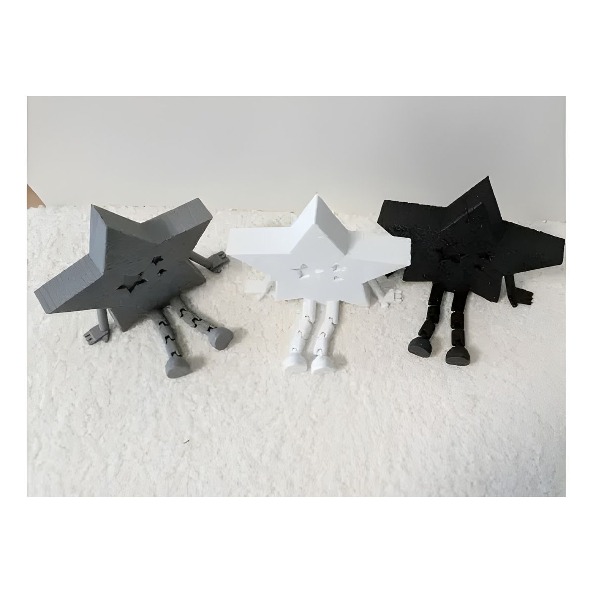 GENERICO - Pack 3 figuras decorativas articuladas y blanco negro 2