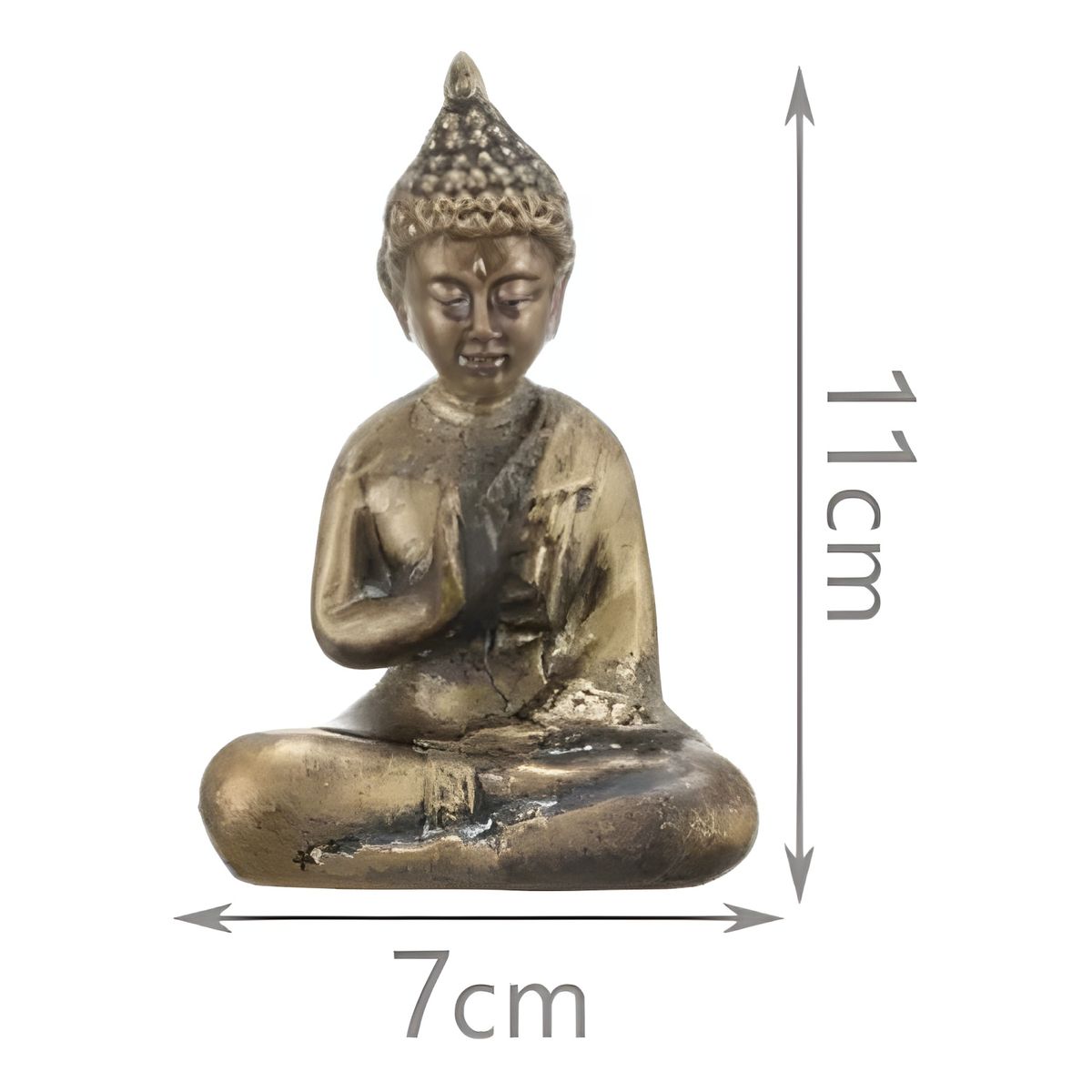 GENERICO - Set 3 figuras buda meditativo resina dorado