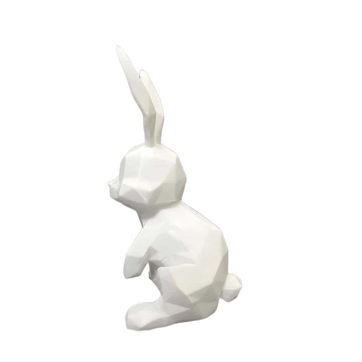 GENERICO - Figura conejo de pascua poligonal blanco