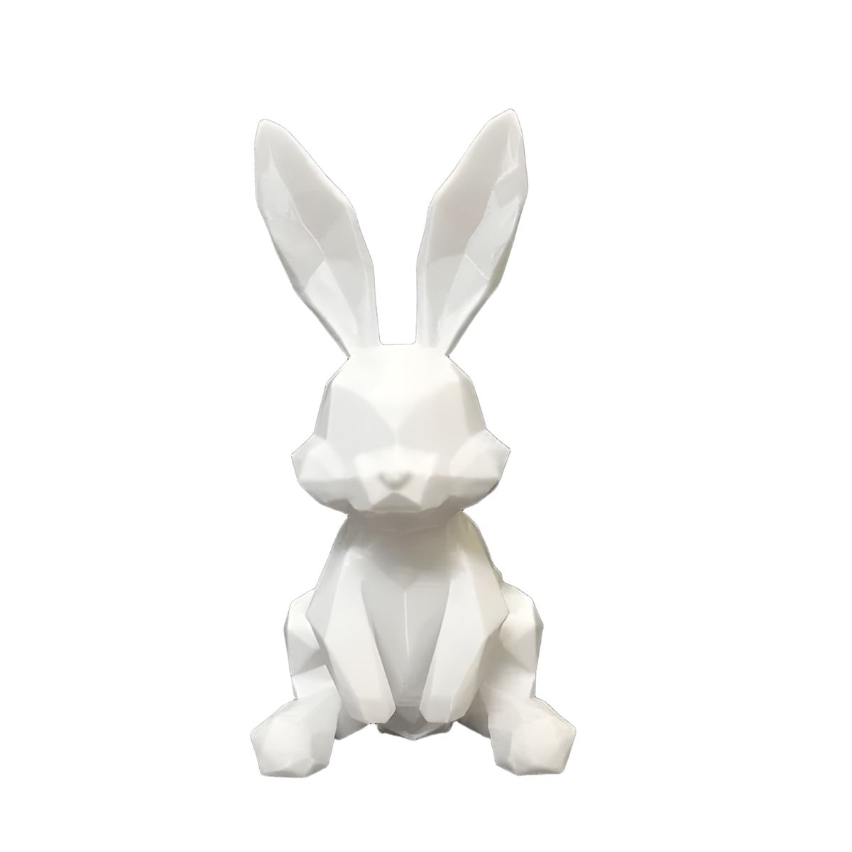 GENERICO - Figura conejo de pascua poligonal blanco