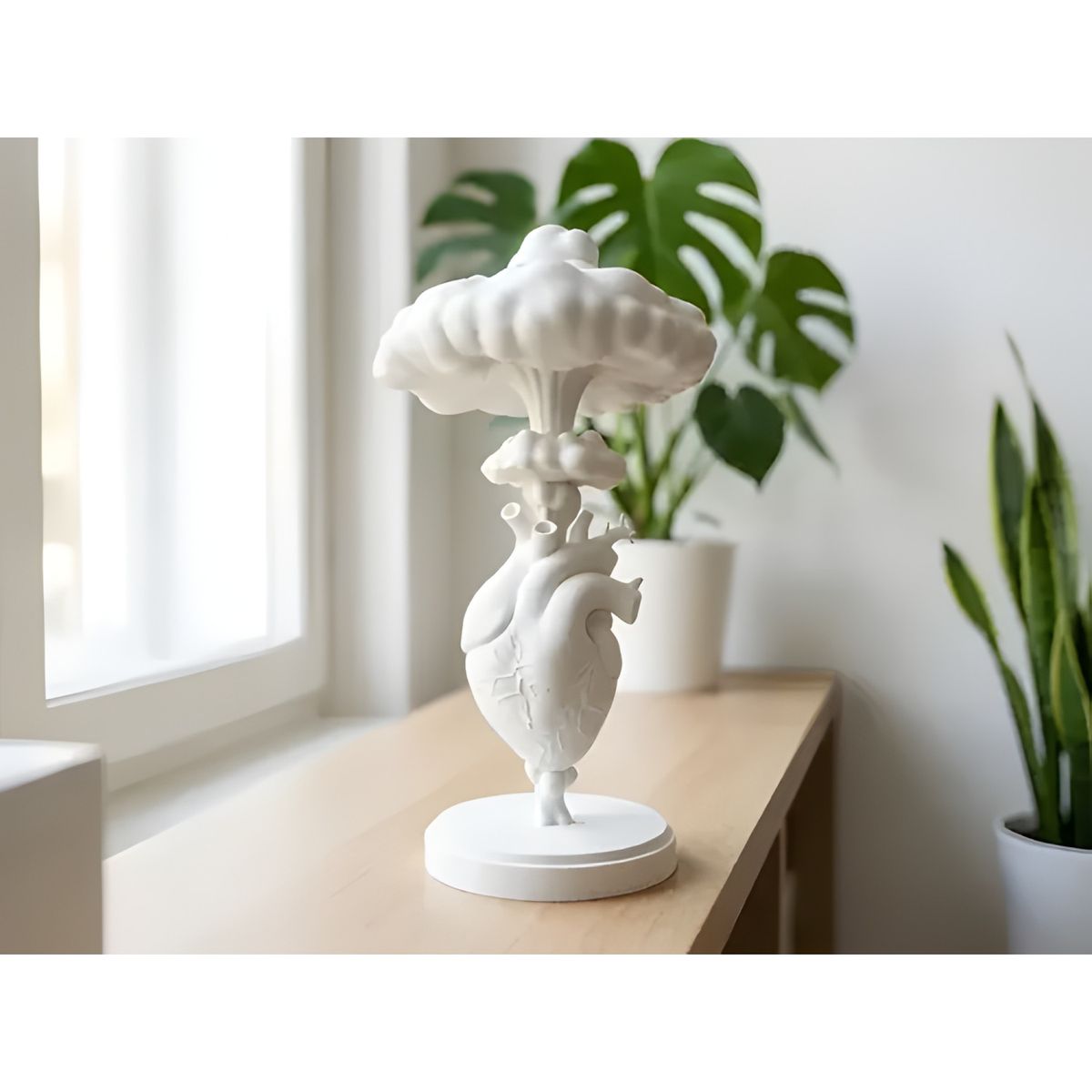 GENERICO - Escultura corazón explosión de amor blanco