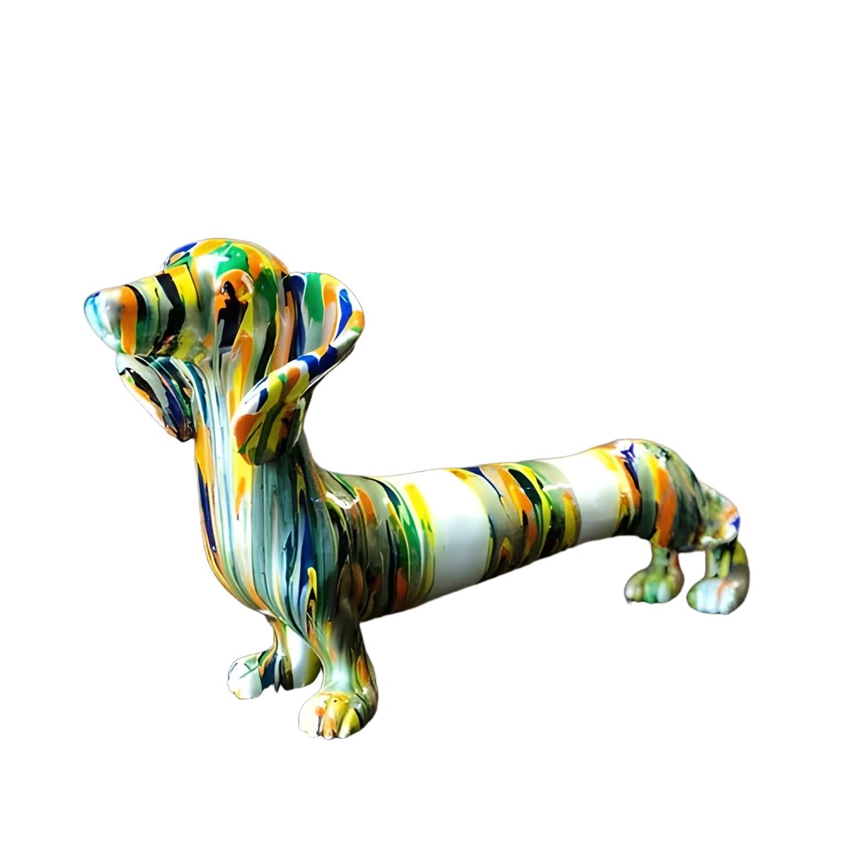 GENERICO - Figura decorativa perro salchicha multicolor