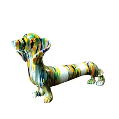 GENERICO - Figura decorativa perro salchicha multicolor
