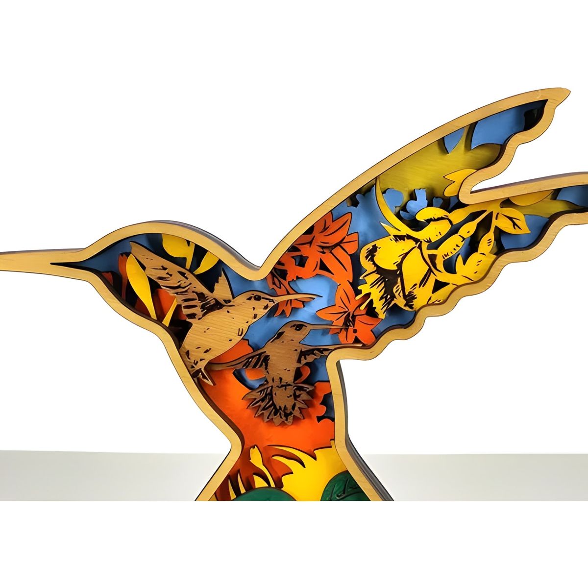 GENERICO - Figura decorativa colibrí en madera