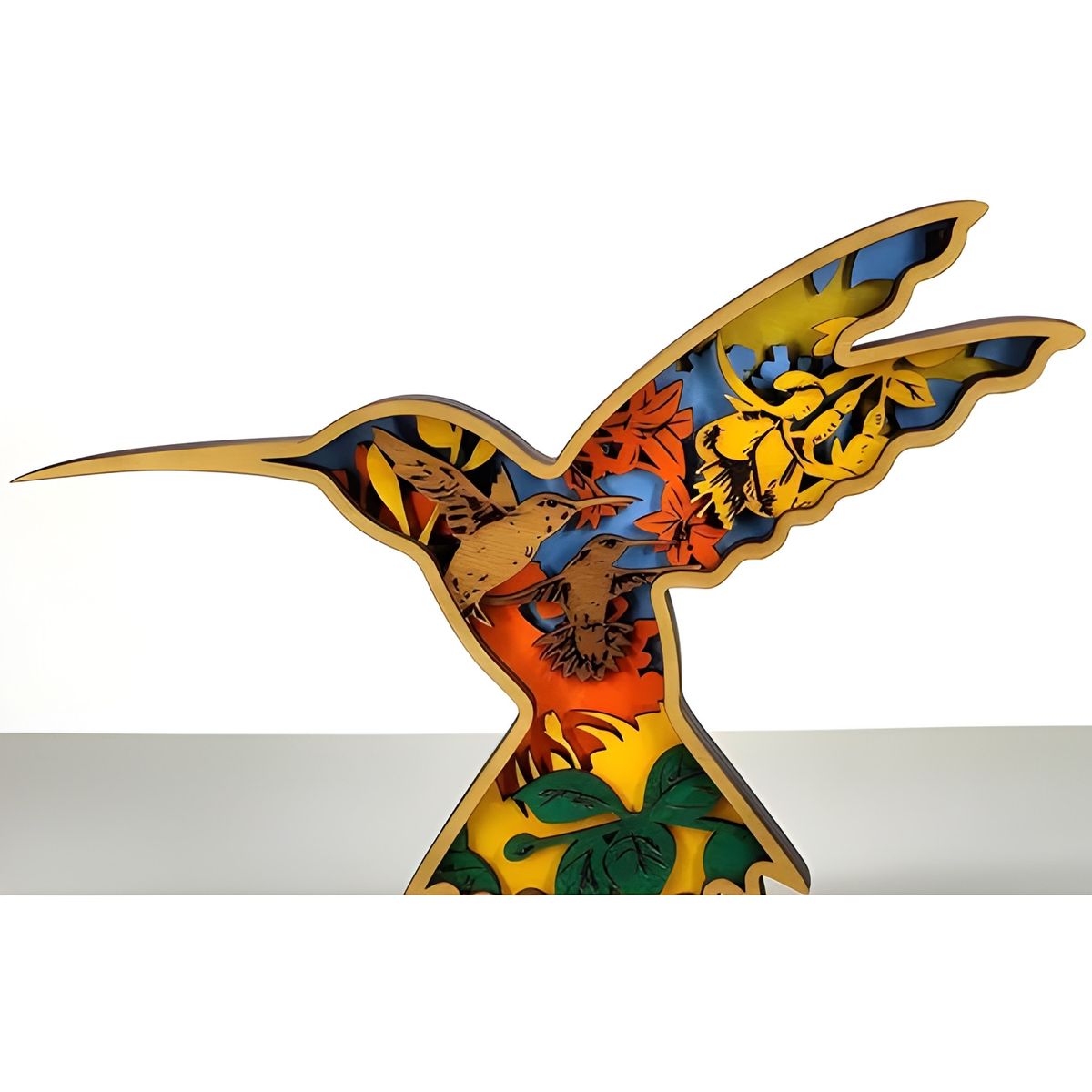 GENERICO - Figura decorativa colibrí en madera