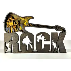 GENERICO - Figura decorativa guitarra rock en madera