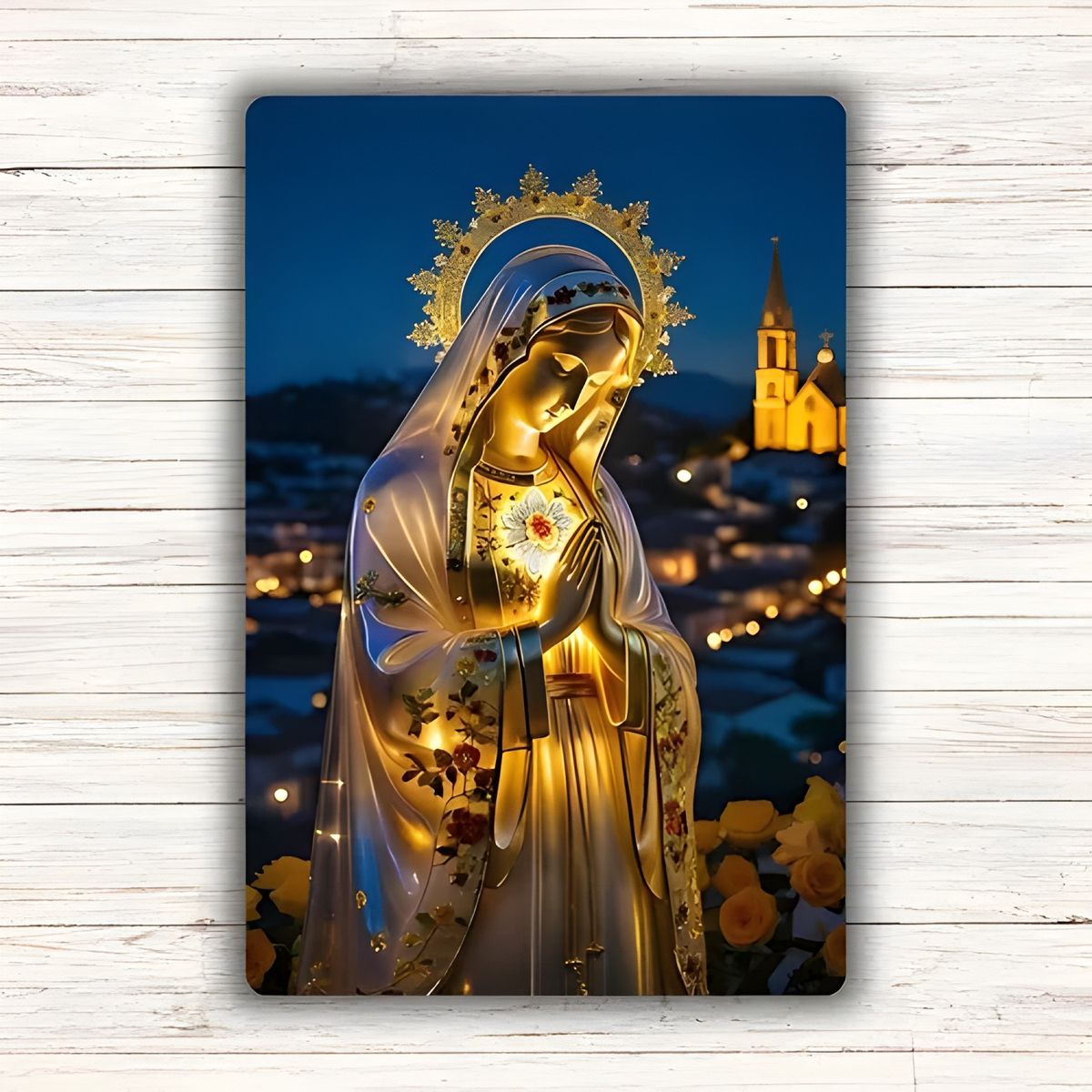 GENERICO - Cuadro virgen María en aluminio 40x30 cm
