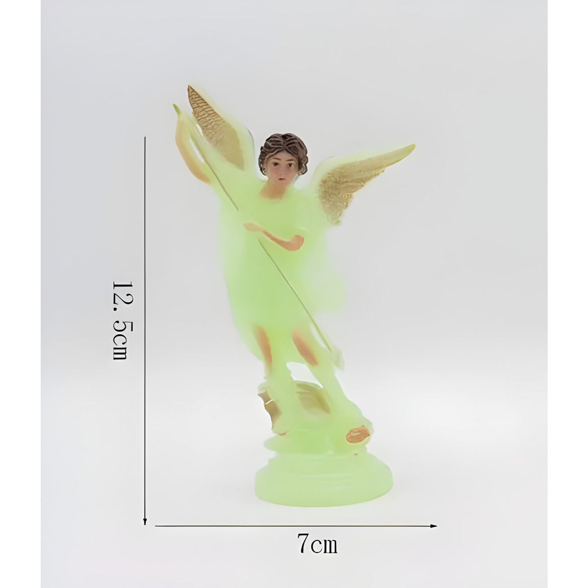 GENERICO - Figura decorativa arcángel Miguel luminoso amarillo