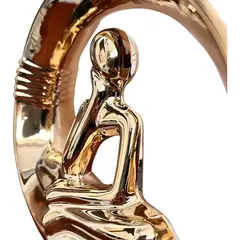 GENERICO - Escultura pensador decorativa elegante dorado