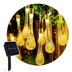 DEWINNER - Pack 2 Guirnalda Luces Led Solar Gotas de Agua