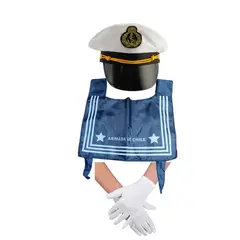 GENERICO - Set Marinero Gorro + Pechera + Guantes Para Niños Cosplay