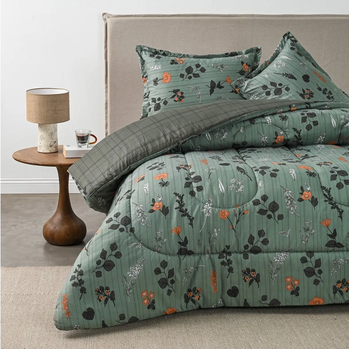 CANNON HOME - CUBRECAMA PLUMON ESTAMPADO SUPER SOFT REVERSIBLE PRADELA CANNON 2 PLAZAS