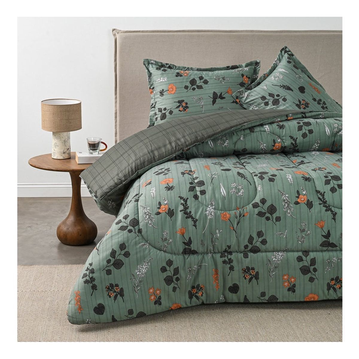 CANNON HOME - CUBRECAMA PLUMON ESTAMPADO SUPER SOFT REVERSIBLE PRADELA CANNON 2 PLAZAS