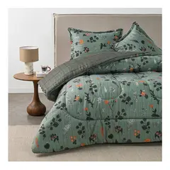 CANNON HOME - CUBRECAMA PLUMON ESTAMPADO SUPER SOFT REVERSIBLE PRADELA CANNON 2 PLAZAS