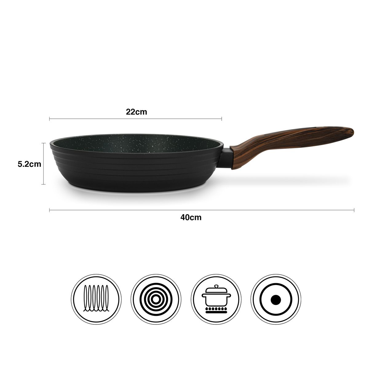 FISSMAN - Sartén Antiadherente 22cm Cuisine con fondo de inducción - Fissman