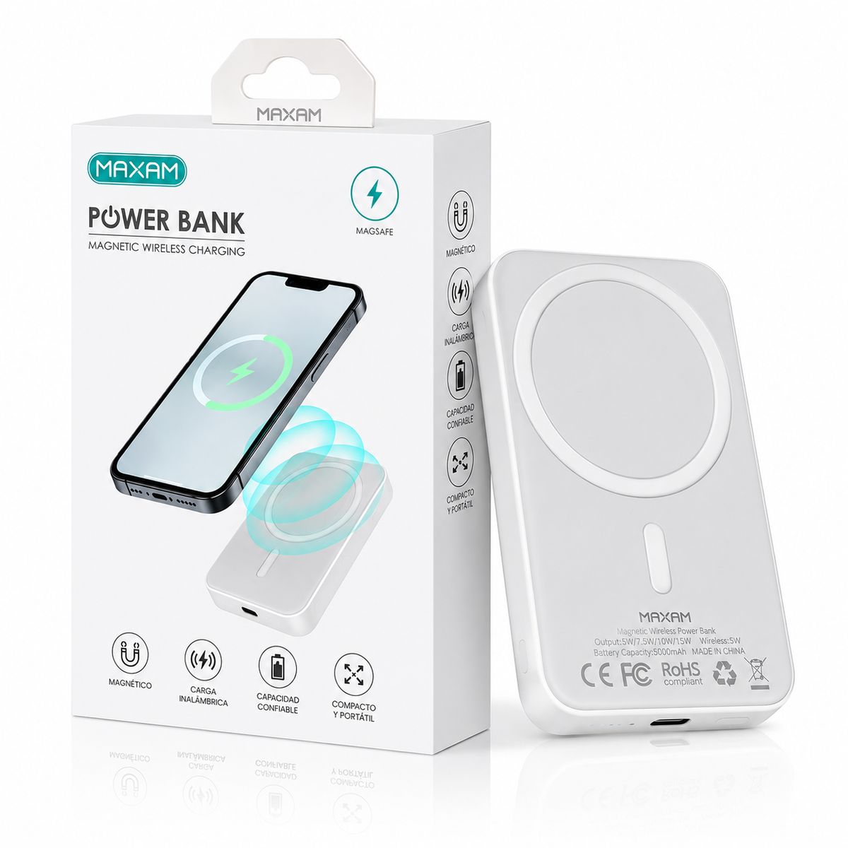 GENERICO - MAXAM PowerBank MagSafe  Potencia Inteligente