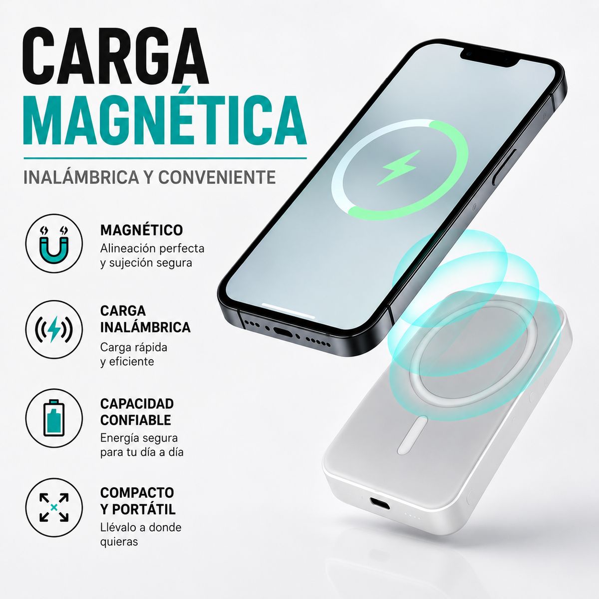 GENERICO - MAXAM PowerBank MagSafe  Potencia Inteligente