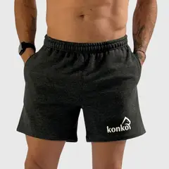 KONKO ACTIVE - Short Relax Cotton Hombre Algodon Deportivo Grafito Konko