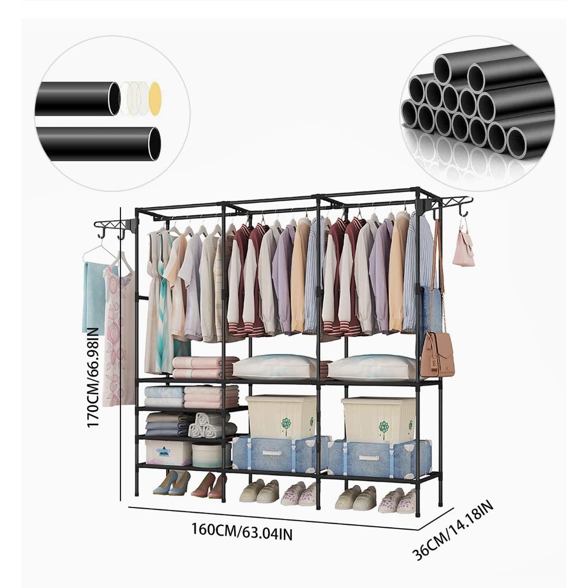 GENERICO - Closet Organizador Armable Premium Ropero Metálico Con Estantes