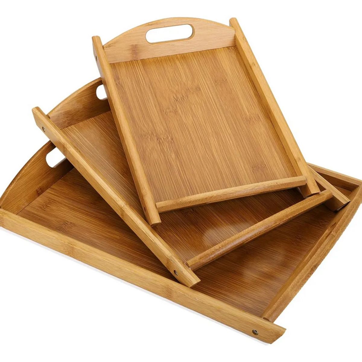 GENERICO - Set 3 Tablas De Servicio Bandejas Madera Servir Cama