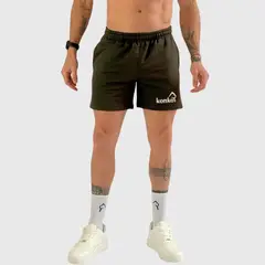 KONKO ACTIVE - Short Relax Cotton Hombre Algodon Deportivo Verde Militar Konko