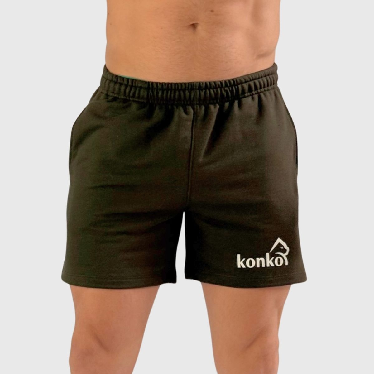 KONKO ACTIVE - Short Relax Cotton Hombre Algodon Deportivo Verde Militar Konko