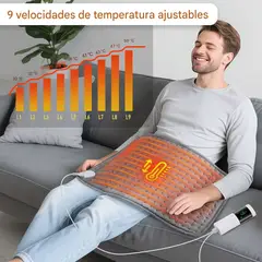 MOVI - Almohadilla Calefactora Eléctrica Para Invierno de 30x60 cm – 10 Niveles de Calor y 3 Temporizadores