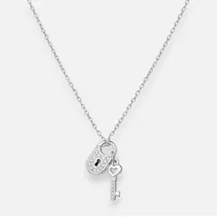 GENERICO - Collar De Candado Y Llave Plata S925 Mujer Damas