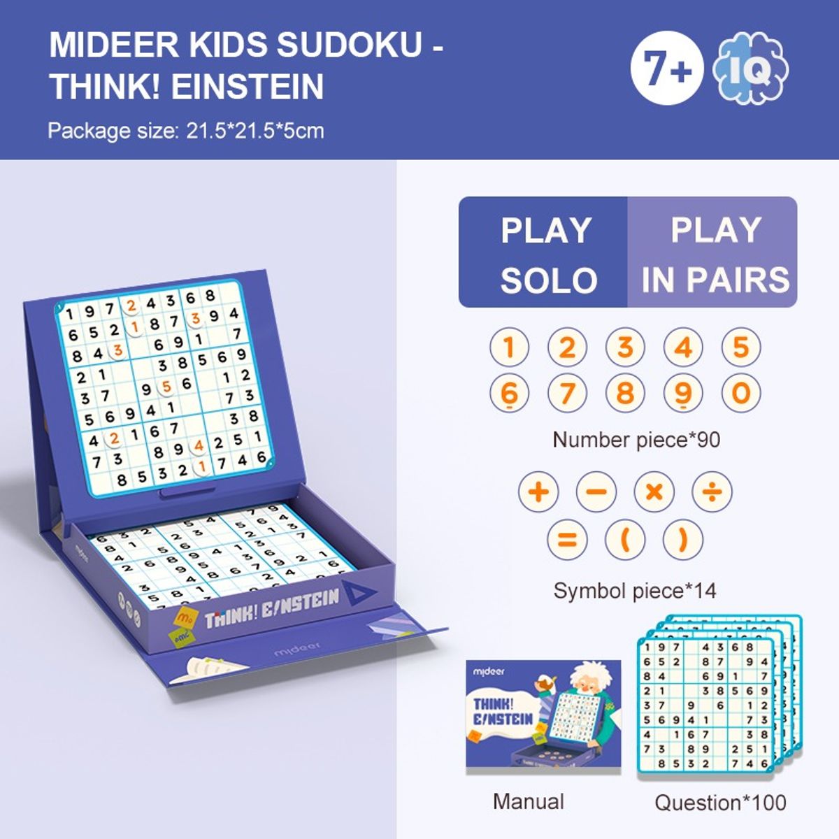 MIDEER - Mideer Sudoku Einstein para Niños Tablero Magnético 9×9