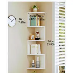 GENERICO - Estante de esquina blanco para decoración y almacenamiento