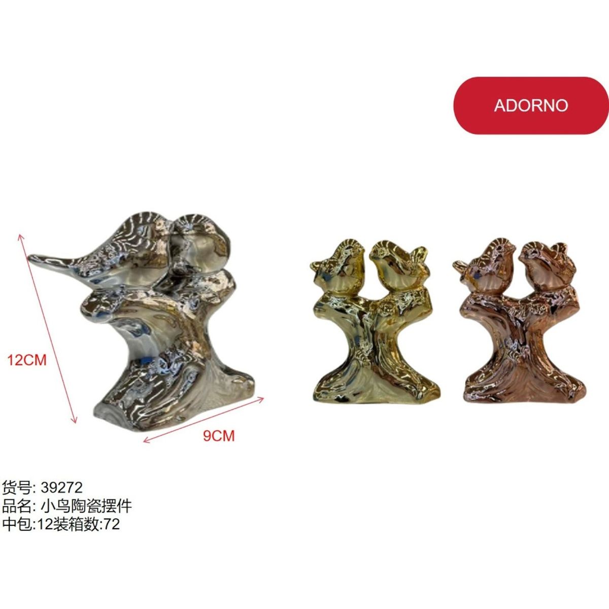 GENERICO - Adorno (TORTOLITAS - 9 CM x 12 CM) 39272