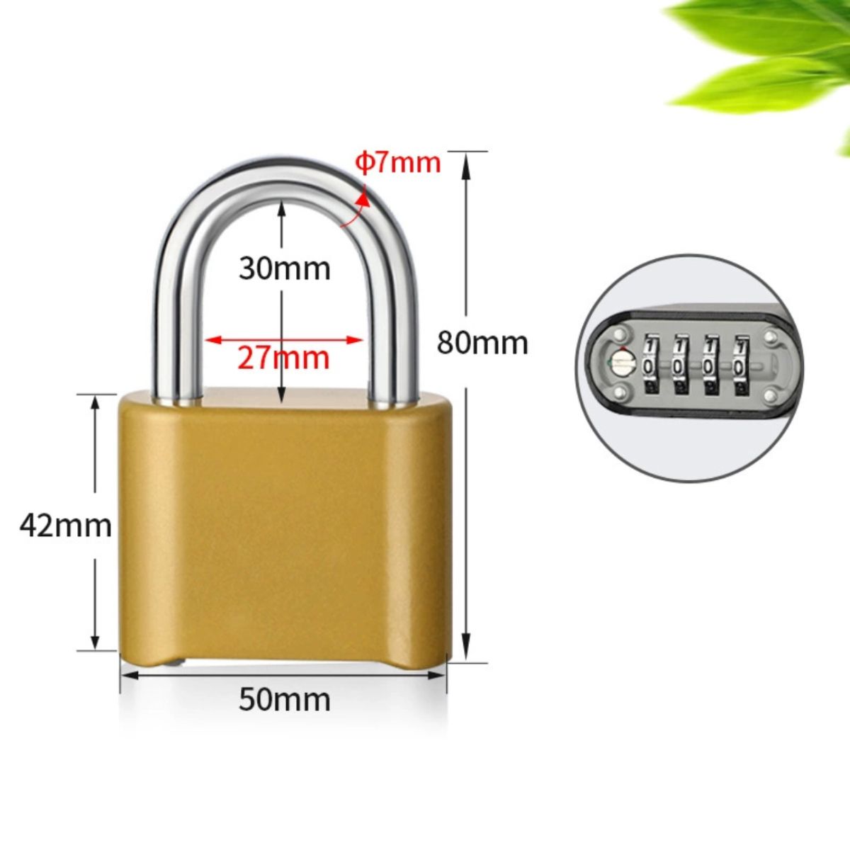ATURE - Candado Digital De Latón Dorado Para Uso Interior Y Exterior