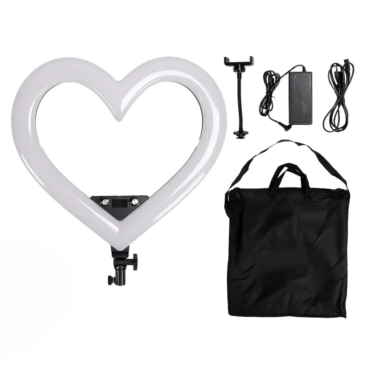 GENERICO - Aro De Luz Forma De Corazón 10 Pulgadas 26 Cm RGB